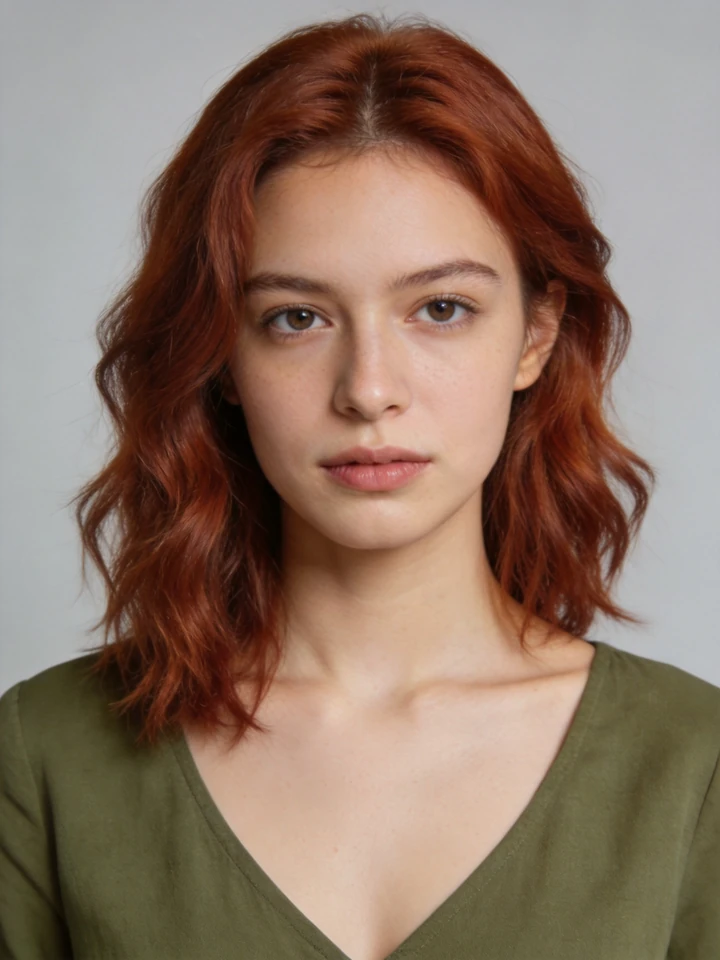 Input photo 1: a woman with red hair